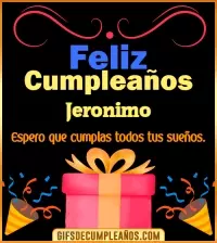 GIF Mensaje de cumpleaños Jeronimo